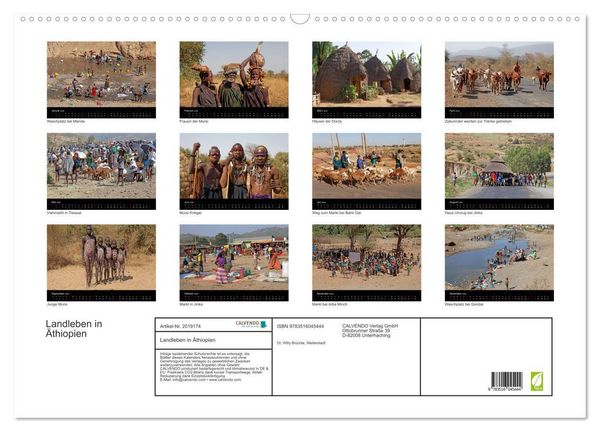 Produktbild: Landleben in &Auml;thiopien (Wandkalender 2026 DIN A2 quer), CALVENDO Monatskalender