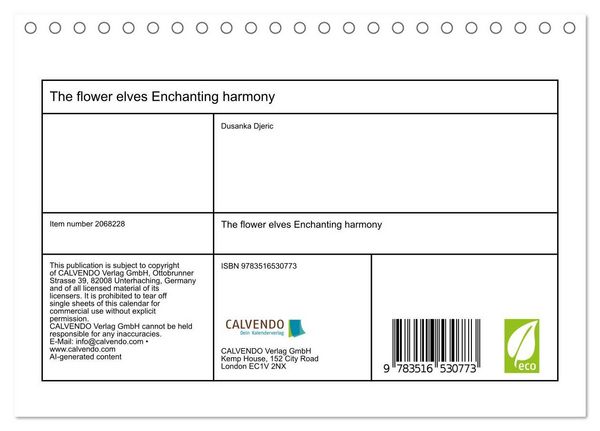 Produktbild: The flower elves Enchanting harmony (Desk Calendar 2026 DIN A5 landscape), CALVENDO 12 Month DeskCalendar
