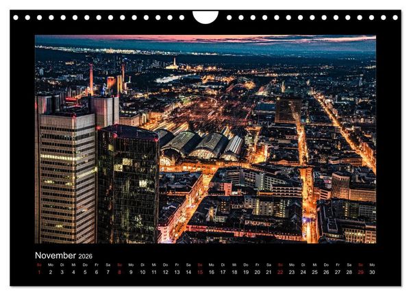 Produktbild: Frankfurt bei Nacht 2026 (Wandkalender 2026 DIN A4 quer), CALVENDO Monatskalender