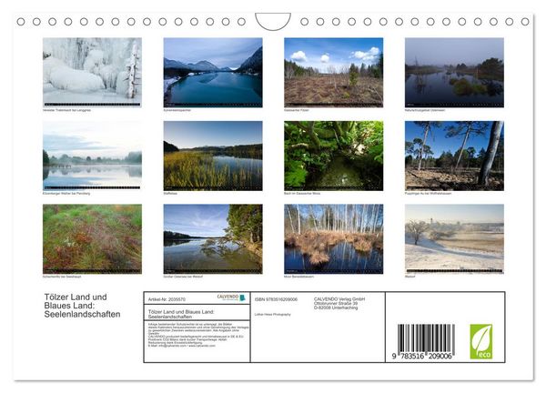 Produktbild: T&ouml;lzer Land und Blaues Land: Seelenlandschaften (Wandkalender 2026 DIN A4 quer), CALVENDO Monatskalender