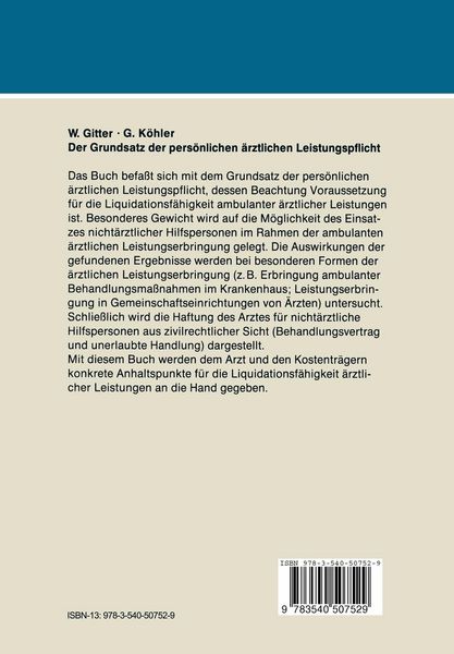 Produktbild: Der Grundsatz der pers&ouml;nlichen &auml;rztlichen Leistungspflicht