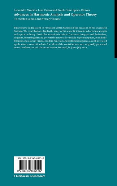 Produktbild: Advances in Harmonic Analysis and Operator Theory