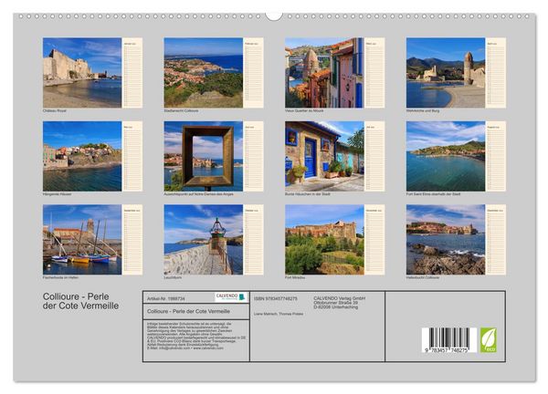 Produktbild: Collioure - Perle der Cote Vermeille (hochwertiger Premium Wandkalender 2026 DIN A2 quer), Kunstdruck in Hochglanz