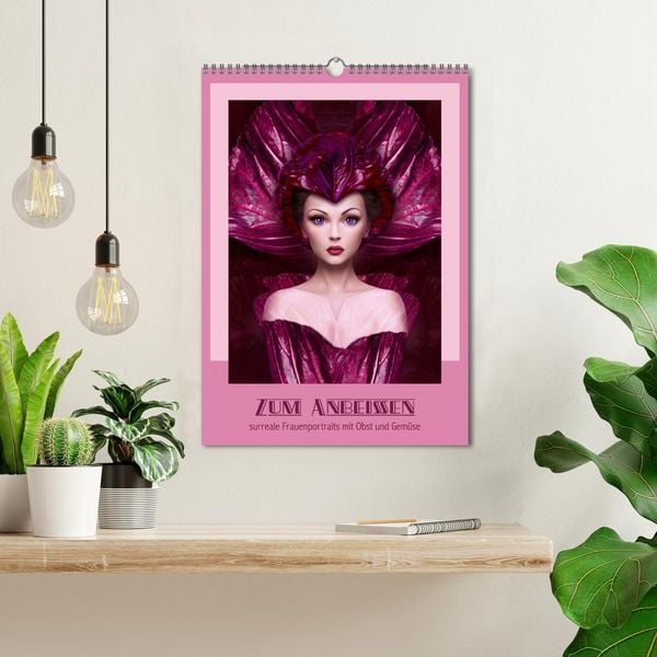 Produktbild: Zum Anbeissen - surreale Frauenportraits mit Obst und Gem&uuml;se (Wandkalender 2026 DIN A3 hoch), CALVENDO Monatskalender