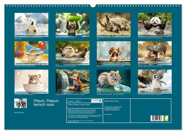 Produktbild: Plitsch, Platsch, tierisch nass (Wandkalender 2026 DIN A2 quer), CALVENDO Monatskalender