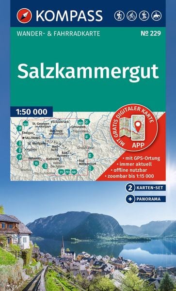 Produktbild: KOMPASS Wanderkarten-Set 229 Salzkammergut (2 Karten) 1:50.000