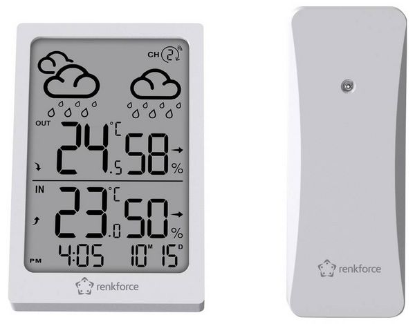 Produktbild: Renkforce RF-6416472 RF-6416472 Funk-Wetterstation Anzahl Sensoren max. 1St.