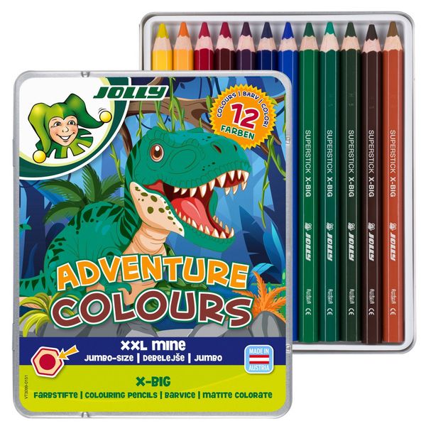 Produktbild: JOLLY Buntstifte X-BIG Adventure Colours 12er Metall Etui