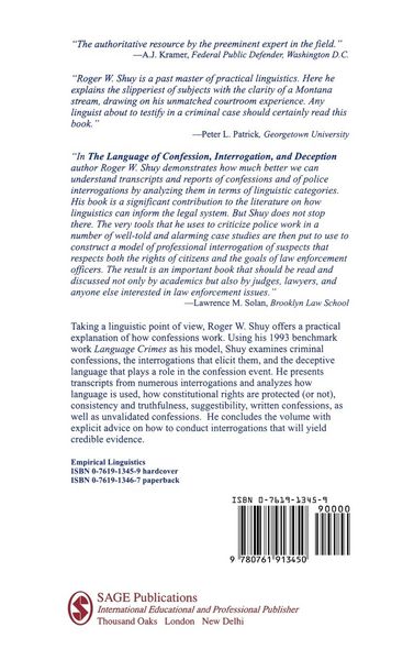 Produktbild: The Language of Confession, Interrogation, and Deception