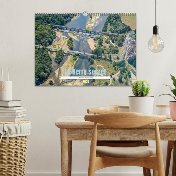 Produktbild: Le Berry secret, le Cher vu du ciel (Calendrier mural 2026 DIN A3 vertical), CALVENDO calendrier mensuel