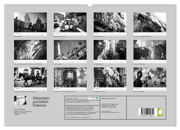 Produktbild: Silberstein portr&auml;tiert Palermo (hochwertiger Premium Wandkalender 2026 DIN A2 quer), Kunstdruck in Hochglanz