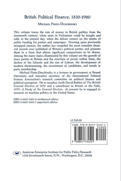 Produktbild: British Political Finance 1830-1980