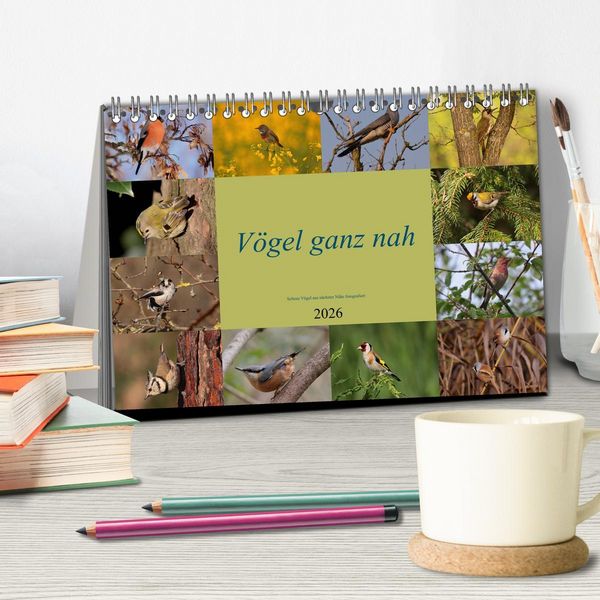 Produktbild: V&ouml;gel ganz nah (Tischkalender 2026 DIN A5 quer), CALVENDO Monatskalender