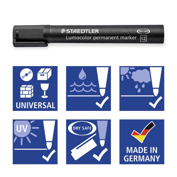 Produktbild: STAEDTLER Marker Lumocolor 350 parmanent, Keilspitze, 10er Set