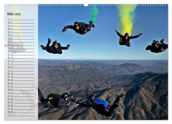 Produktbild: Fallschirmspringer. Absprung der U.S. Navy Seals (hochwertiger Premium Wandkalender 2026 DIN A2 quer), Kunstdruck in Hochglanz