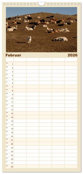 Produktbild: Familienplaner 2026 - W&uuml;ste Gobi mit 5 Spalten (Wandkalender, 21 x 45 cm) CALVENDO