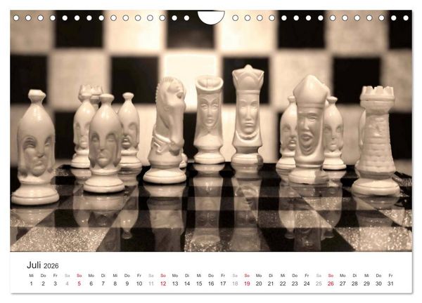 Produktbild: Schach 2026. Impressionen von Figuren und Spielen (Wandkalender 2026 DIN A4 quer), CALVENDO Monatskalender