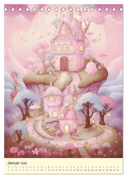 Produktbild: Rosa Traumland. Zauberhafte Wunderwelt (Tischkalender 2026 DIN A5 hoch), CALVENDO Monatskalender