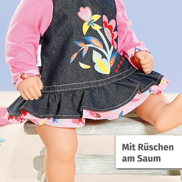 Dolly Moda Jeans Kleid Blumen 36
