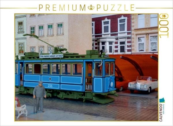 CALVENDO Puzzle Münchner Tram (Spur H0) | 1000 Teile Lege-Größe 64 × 48 cm Foto-Puzzle für glückliche Stunden