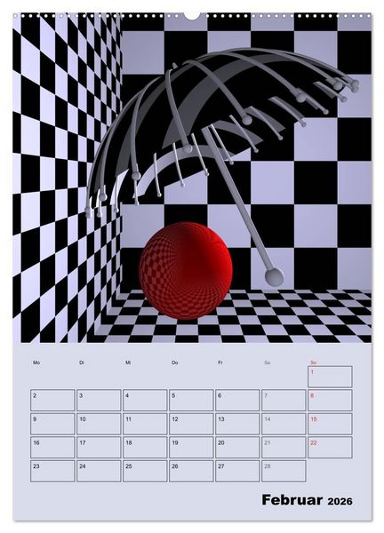 Produktbild: OpArt und mehr (Wandkalender 2026 DIN A2 hoch), CALVENDO Monatskalender