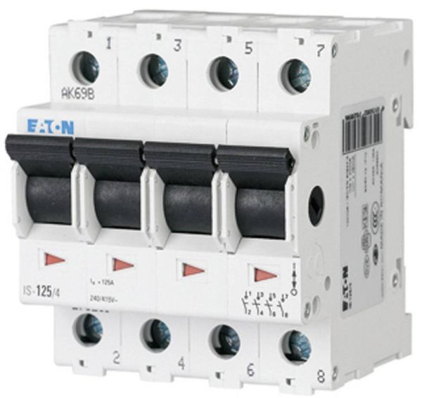 Produktbild: Hauptschalter 4polig 63 A 4 &Ouml;ffner, 4 Schlie&szlig;er 240 V/AC Eaton 276277