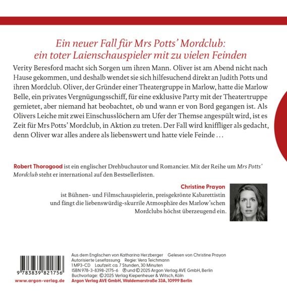 Produktbild: Mrs Potts' Mordclub und der Tote in der Themse