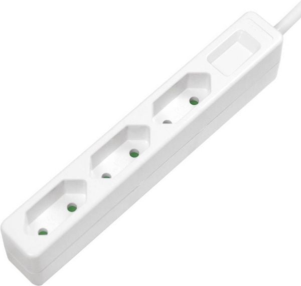 Produktbild: LogiLink LPS229 Steckdosenleiste 3fach Wei&szlig; Konturenstecker 1 St.
