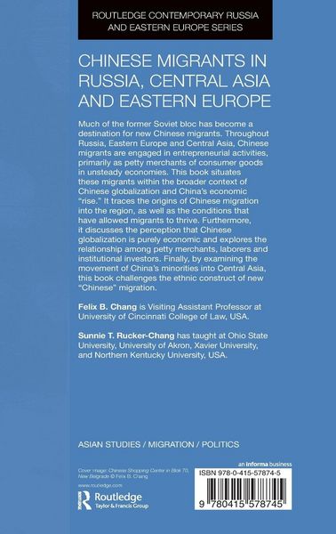 Produktbild: Chinese Migrants in Russia, Central Asia and Eastern Europe