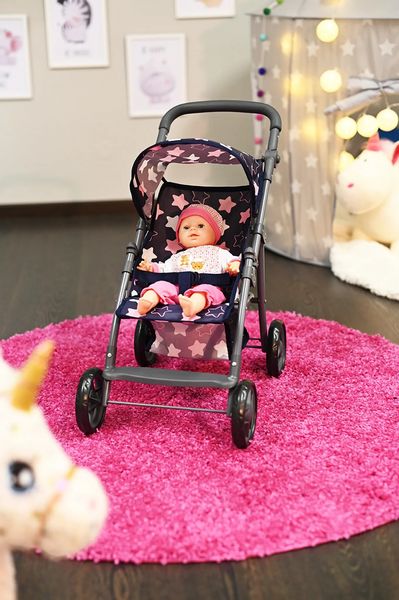 Produktbild: Knorrtoys 16843 - Puppenbuggy Liba Star Blue Pink, klappbar, Schieberh&ouml;he: 33-59cm