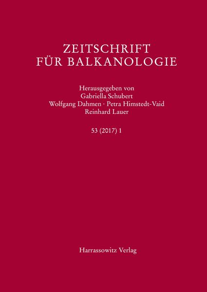 Produktbild: Zeitschrift f&uuml;r Balkanologie 53 (2017) 1