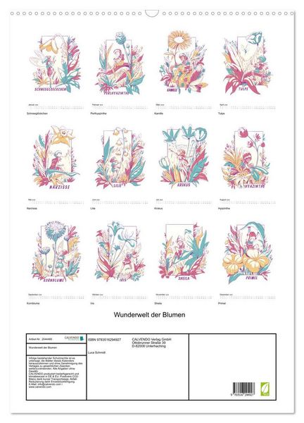 Produktbild: Wunderwelt der Blumen (Wandkalender 2026 DIN A2 hoch), CALVENDO Monatskalender