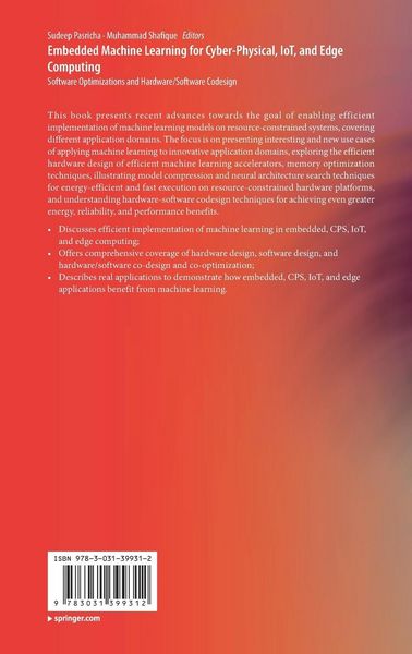 Produktbild: Embedded Machine Learning for Cyber-Physical, IoT, and Edge Computing