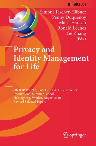 Produktbild: Privacy and Identity Management for Life