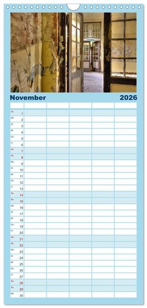 Produktbild: Familienplaner 2026 - Heilst&auml;tten - verlassen und vergessen mit 5 Spalten (Wandkalender, 21 x 45 cm) CALVENDO