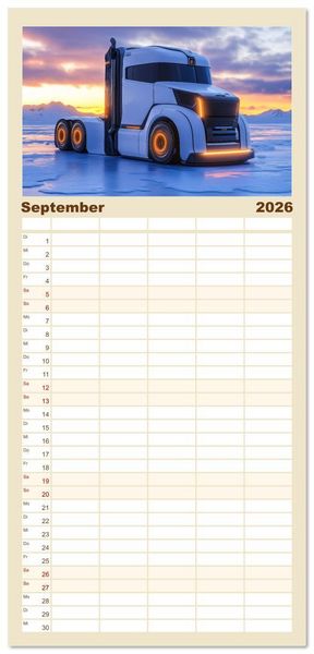 Produktbild: Familienplaner 2026 - Giganten der Stra&szlig;e mit 5 Spalten (Wandkalender, 21 x 45 cm) CALVENDO