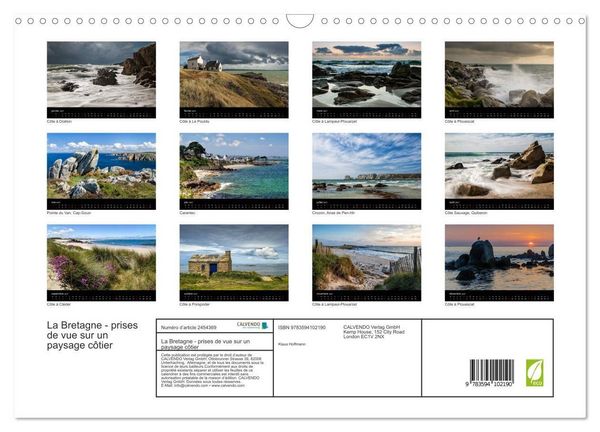 Produktbild: La Bretagne - prises de vue sur un paysage c&ocirc;tier (Calendrier mural 2027 DIN A3 vertical), CALVENDO calendrier mensuel
