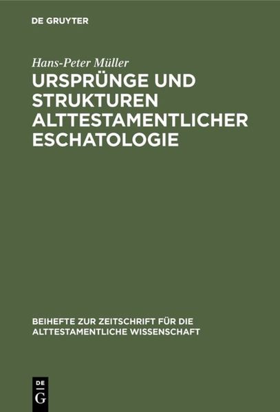 Produktbild: Urspr&uuml;nge und Strukturen alttestamentlicher Eschatologie