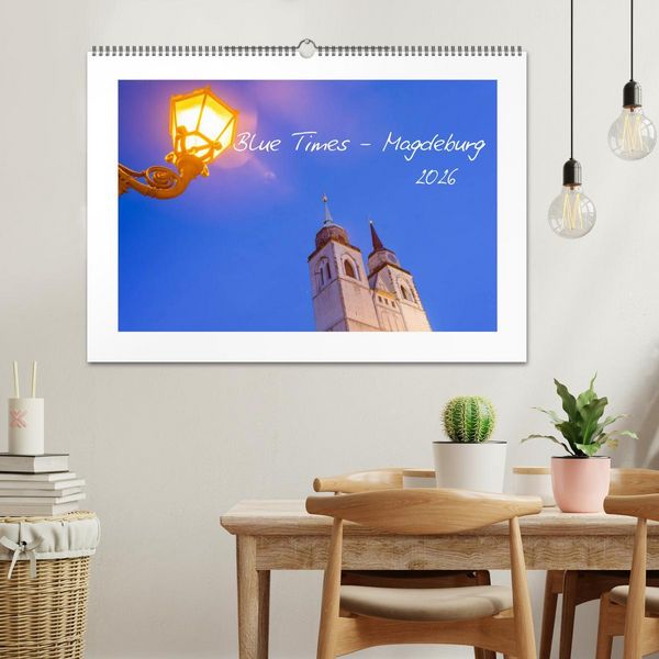 Produktbild: Blue Times - Magdeburg (Wandkalender 2026 DIN A2 quer), CALVENDO Monatskalender