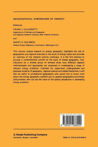 Produktbild: Geographical Dimensions of Energy