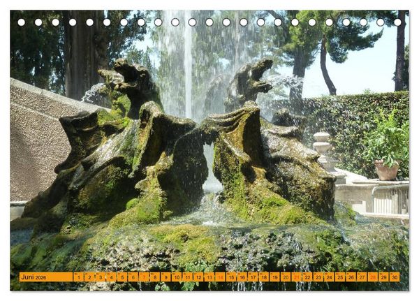 Produktbild: Die h&auml;ngenden G&auml;rten von Tivoli - Die Villa d'Este (Tischkalender 2026 DIN A5 quer), CALVENDO Monatskalender