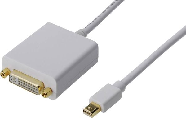 Digitus AK-340406-001-W DisplayPort / DVI Adapter [1x Mini-DisplayPort Stecker - 1x DVI-Buchse 24+5pol.] Weiß 15.00 cm