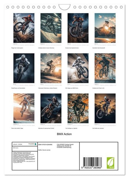 Produktbild: BMX Action (Wandkalender 2026 DIN A4 hoch), CALVENDO Monatskalender