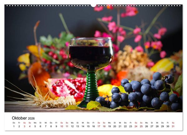 Produktbild: Weinkalender (Wandkalender 2026 DIN A2 quer), CALVENDO Monatskalender