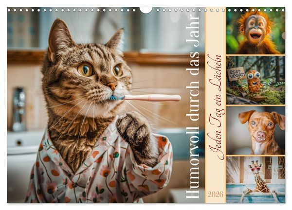 Produktbild: Humorvoll durch das Jahr (Wandkalender 2026 DIN A3 quer), CALVENDO Monatskalender