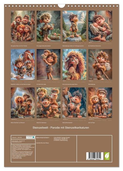 Produktbild: Steinzeitwelt - Parodie mit Steinzeitkarikaturen (Wandkalender 2027 DIN A3 hoch), CALVENDO Monatskalender