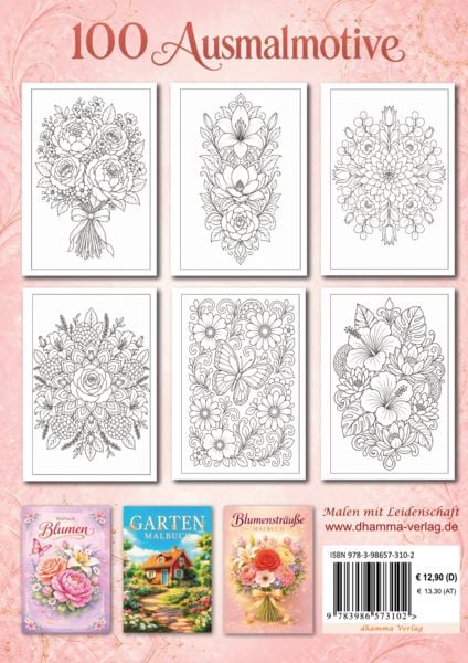 Produktbild: Mandala Blumen Malbuch f&uuml;r Erwachsene mit 100 floralen Ausmalmotiven