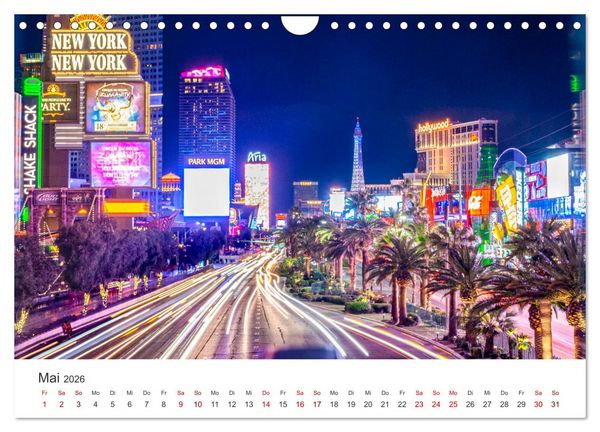 Produktbild: Las Vegas - Die Hauptstadt der Unterhaltung. (Wandkalender 2026 DIN A4 quer), CALVENDO Monatskalender