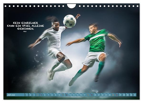 Produktbild: Fu&szlig;ball und tolle Spr&uuml;che (Wandkalender 2026 DIN A4 quer), CALVENDO Monatskalender