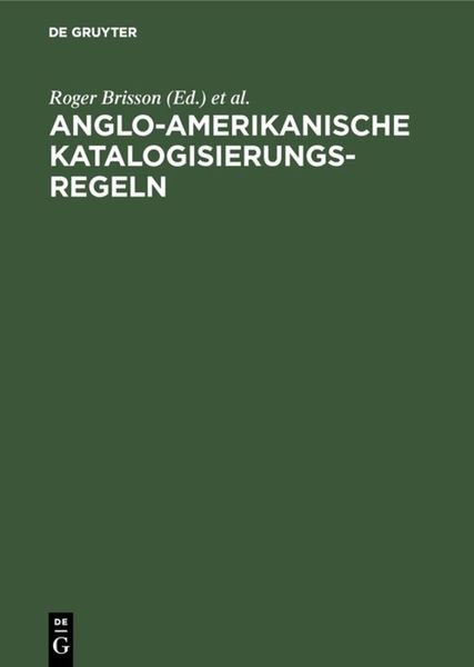 Produktbild: Anglo-Amerikanische Katalogisierungsregeln
